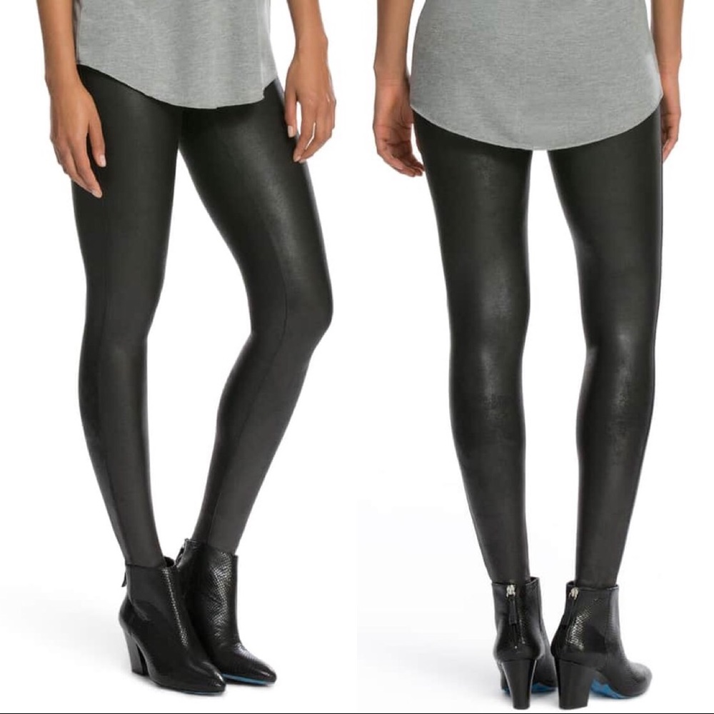 Spanx petite faux leather leggings size XS